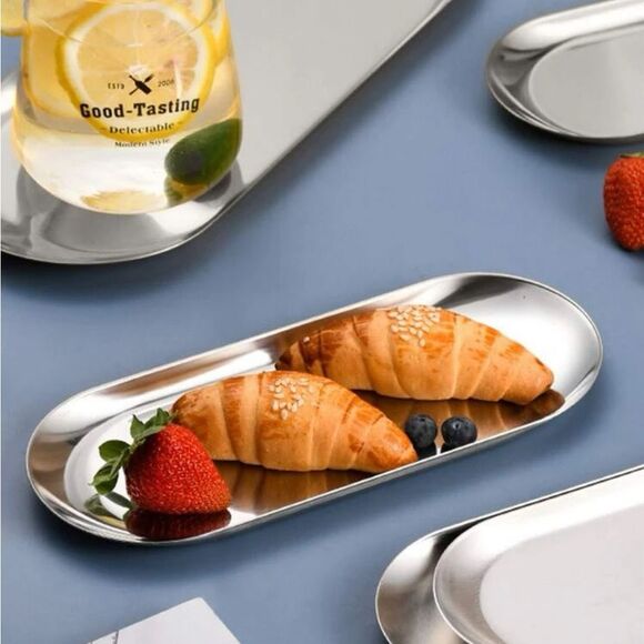 Silver Metal Stainless Steel Tray - Picture 1 of 3